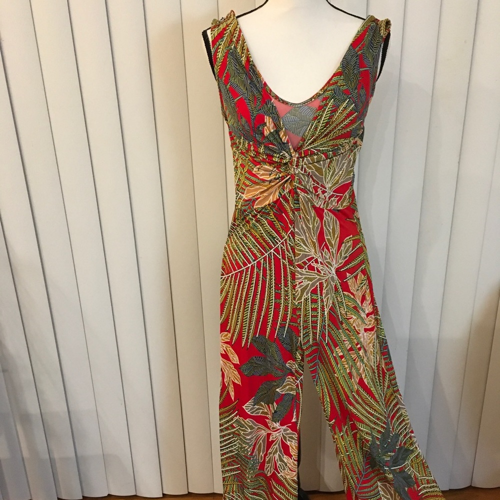 Libian floral design sleeveless jumpsuits